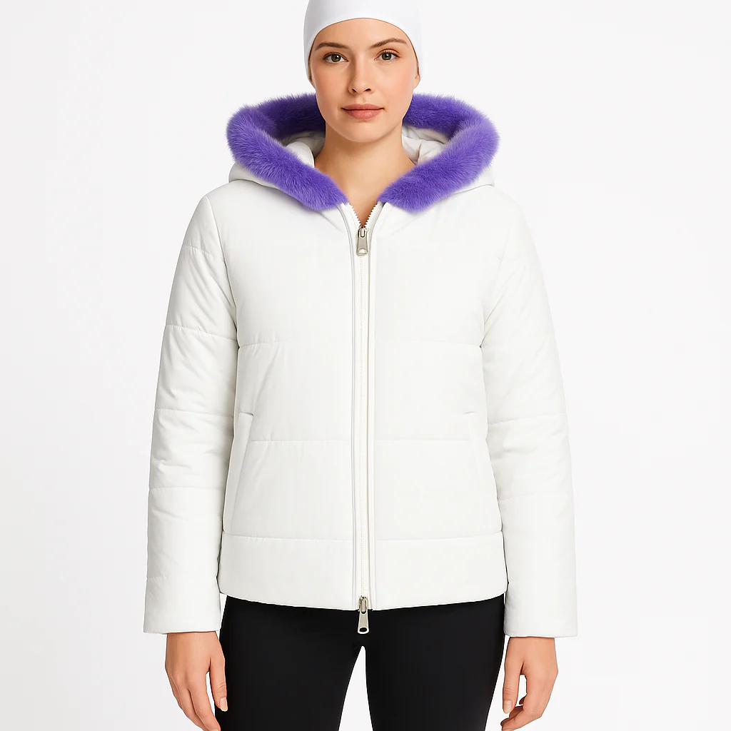 Reversible Mink Patchwork Hooded Jacket – Fur Side & Waterproof Nylon Side - Image 5