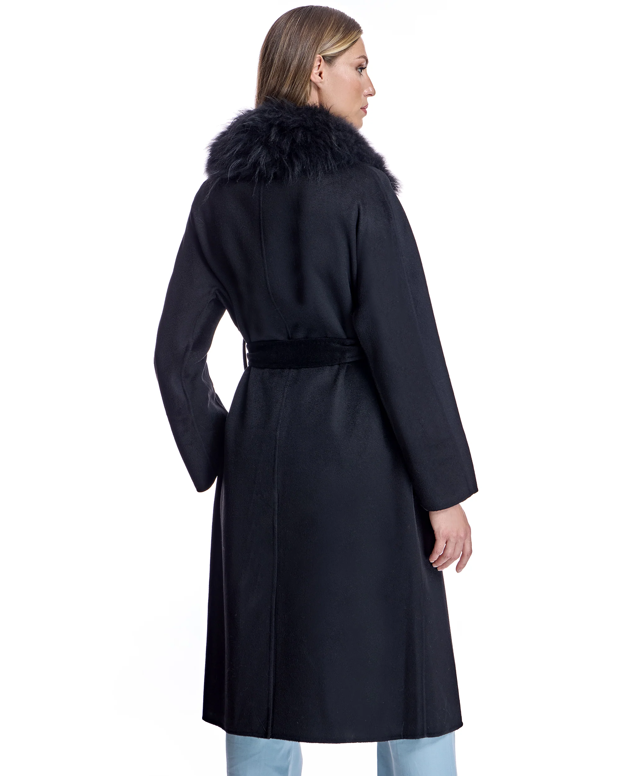 Cashmere Belted Coat with Cashmere Goat Shirt Collar-Maximilian - Image 4