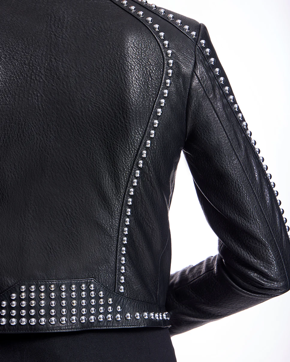 LEATHER  STUDDED JACKET - Image 6