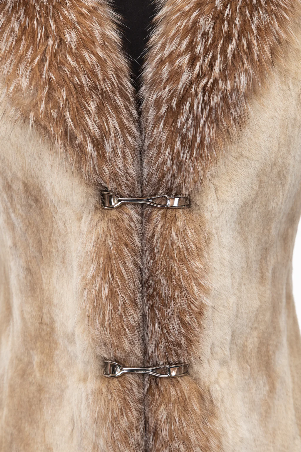 Archive & Vintage Dyed Sheared Mink Vest with Crystal Dyed Fox Trim -22" - Image 4