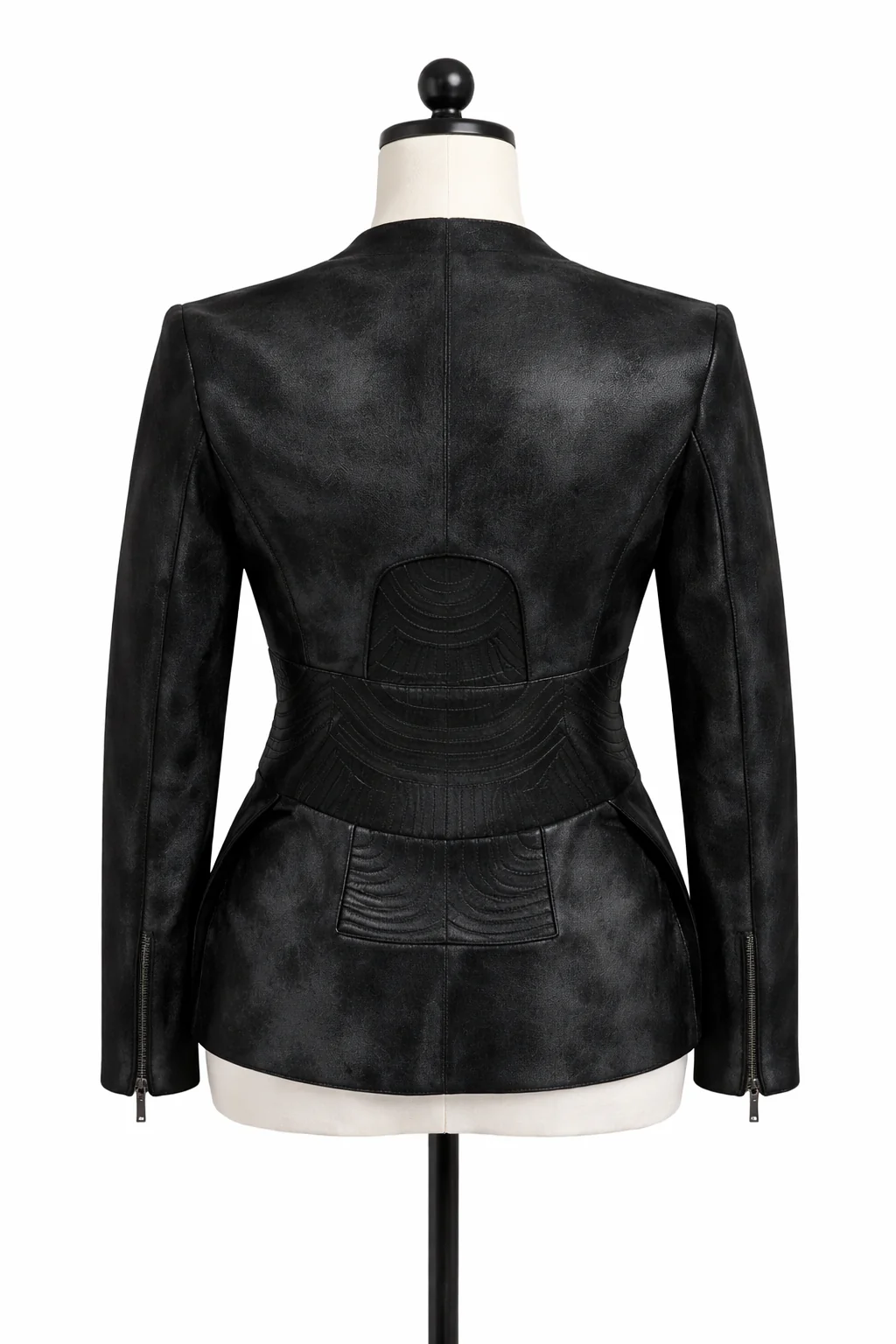 Archive & Vintage Black Dyed Calfskin Jacket with Maze Details - Image 2