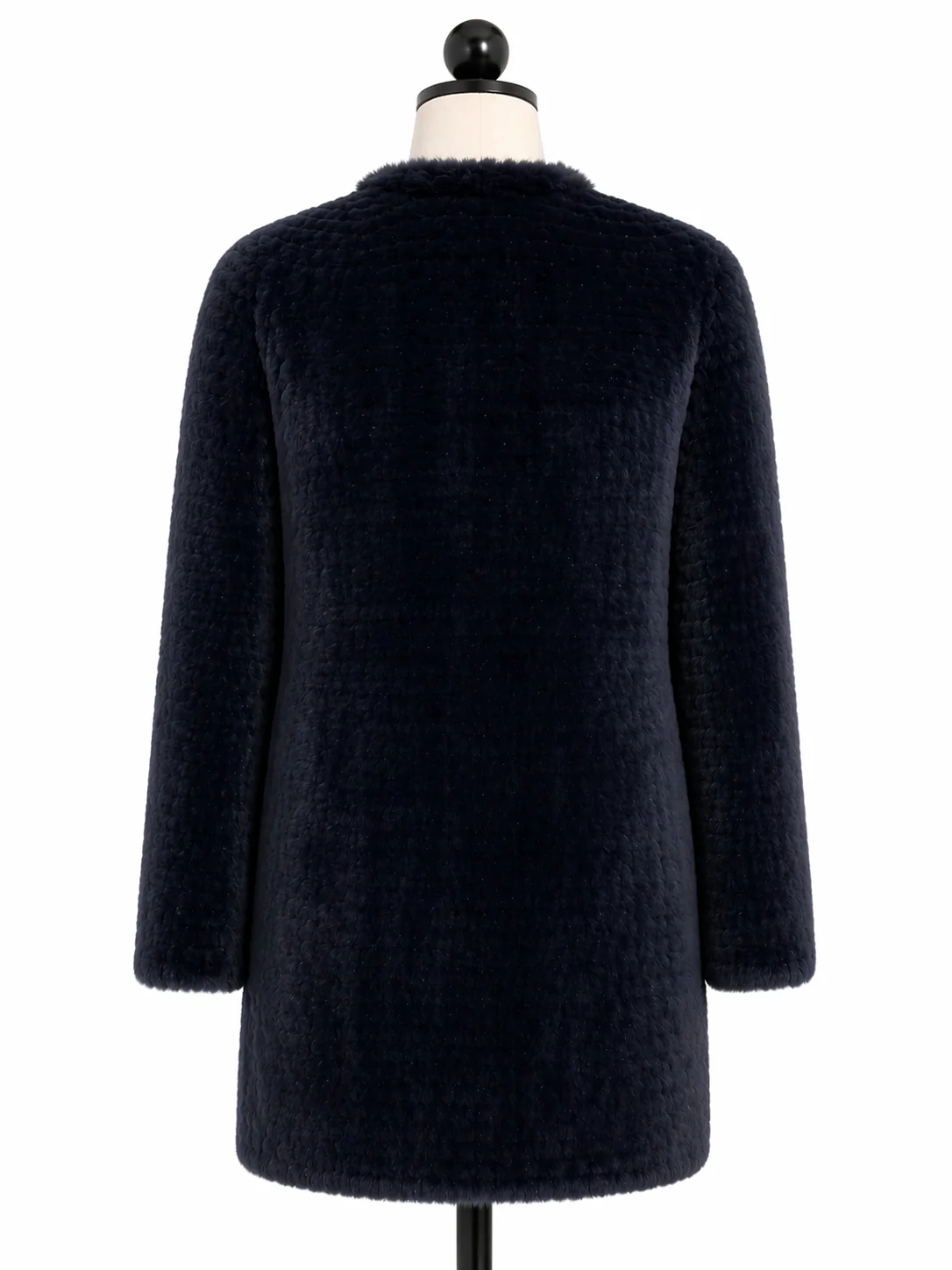 Archive & Vintage Navy Layered Mink Reversible to Rex Rabbit layer Collarless Jacket-  Maximilian - Image 4