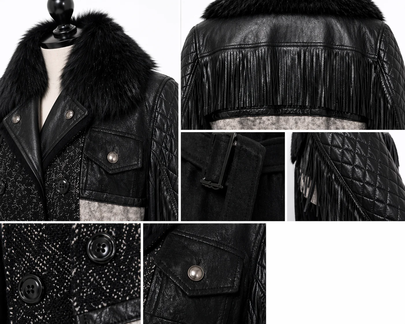 Archive & Vintage Wool Blend Jacket with Beaver Collar - Image 4