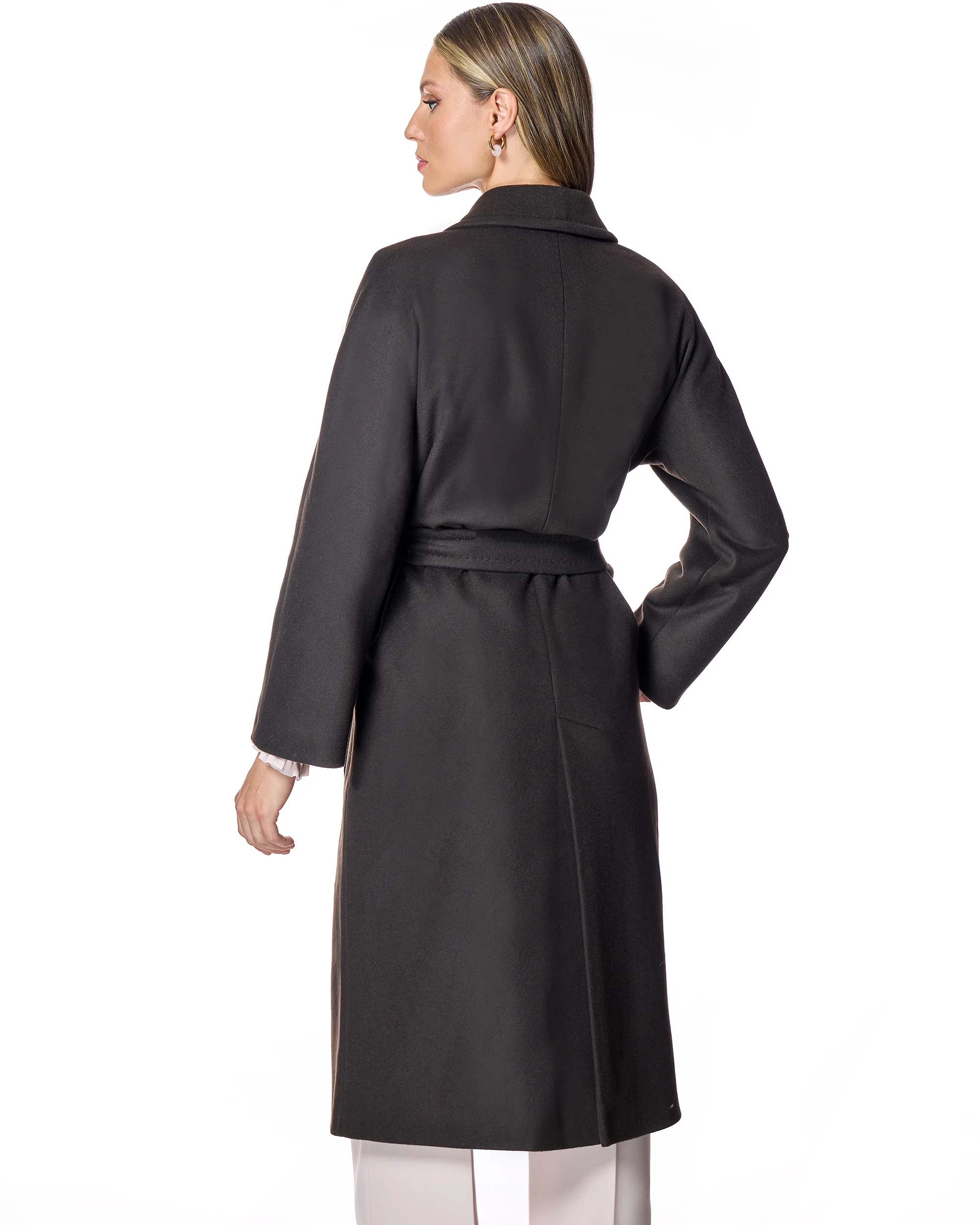 Belted Italian Wool blend Coat-Maximilian - Image 3