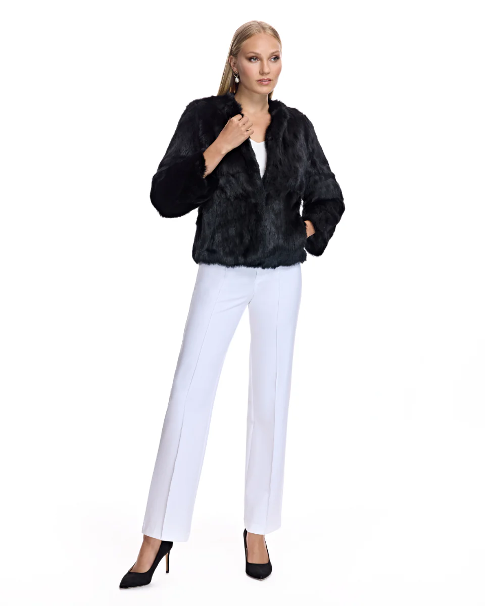 Collarless Rabbit Jacket - Image 13