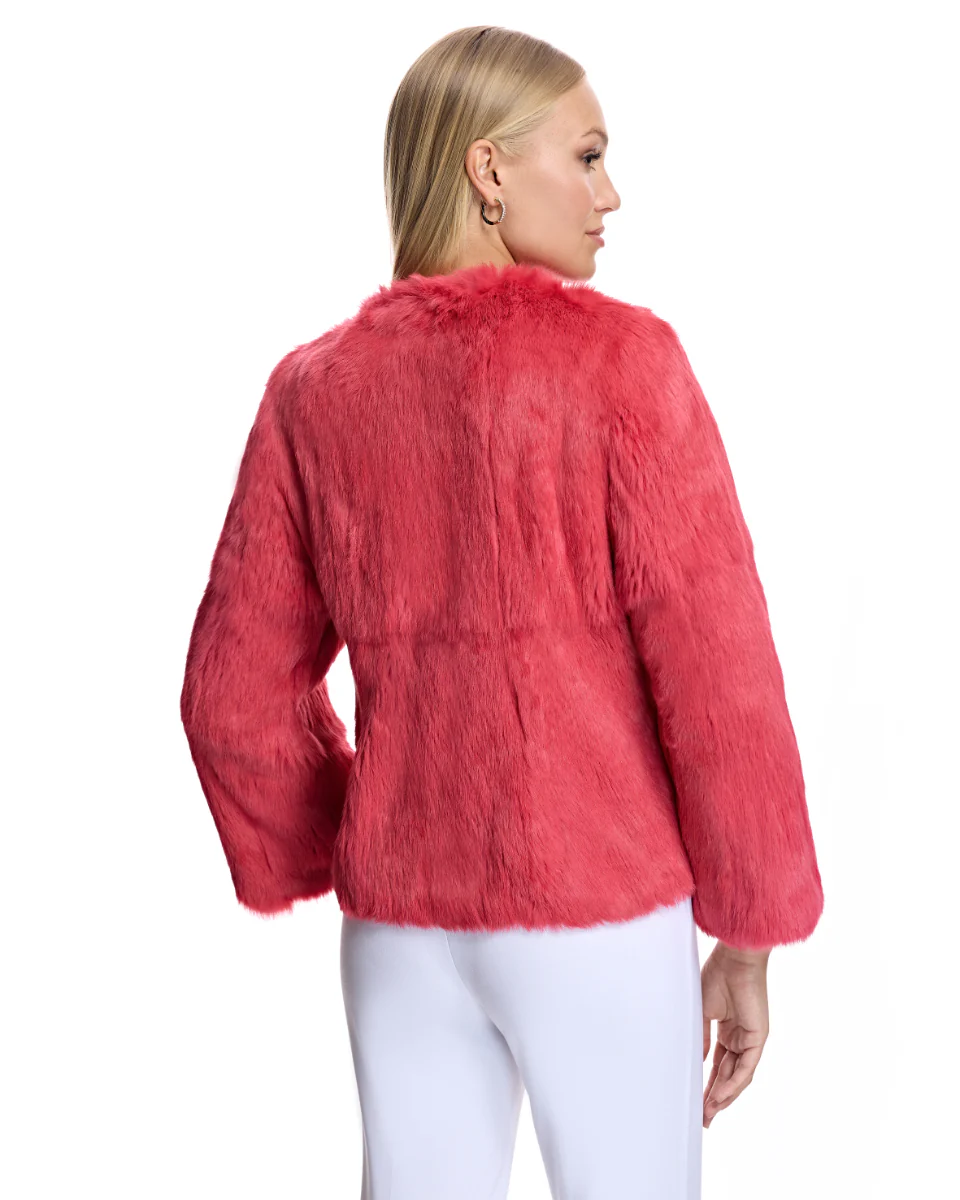 Collarless Rabbit Jacket - Image 3