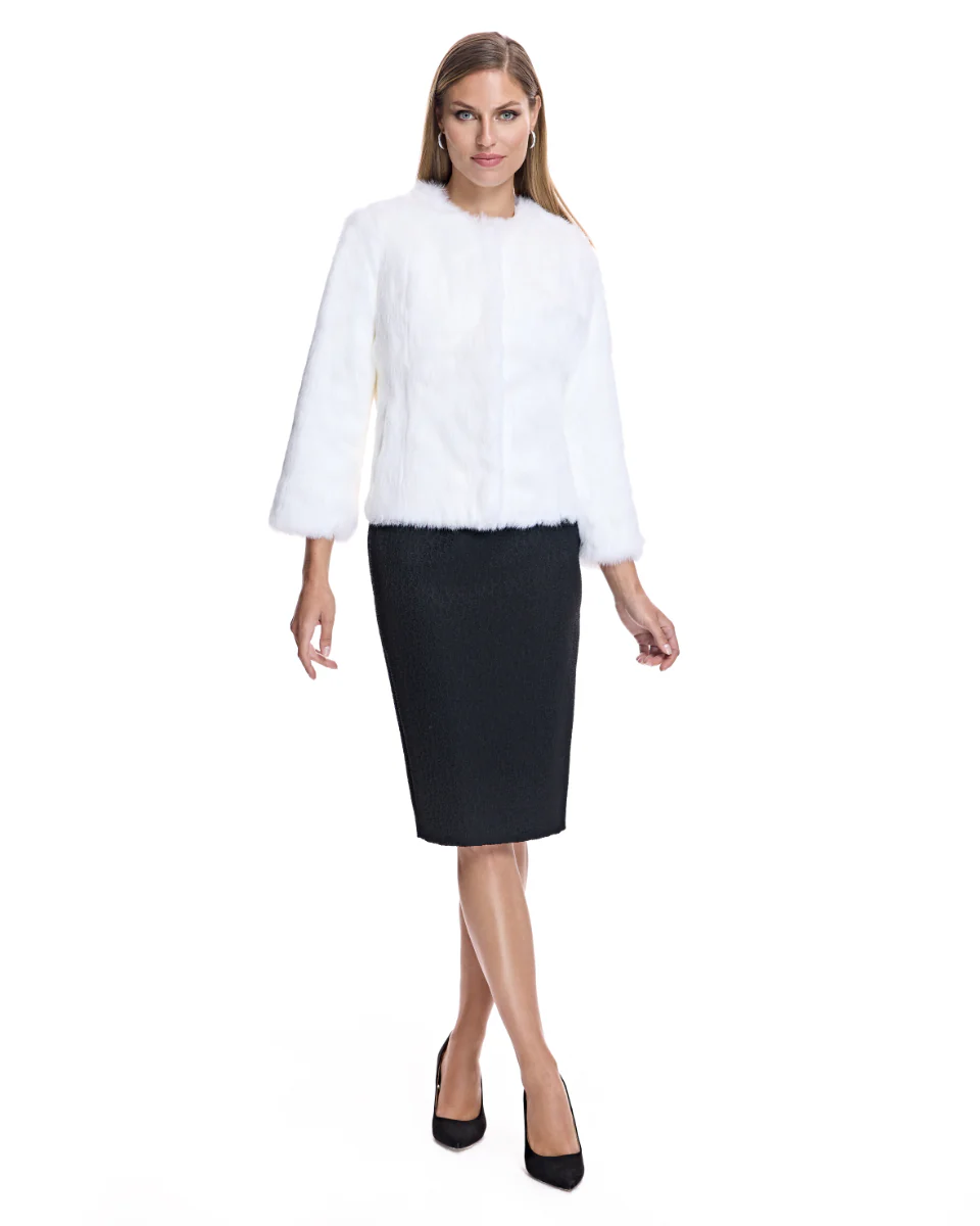 Collarless Rabbit Jacket - Image 9