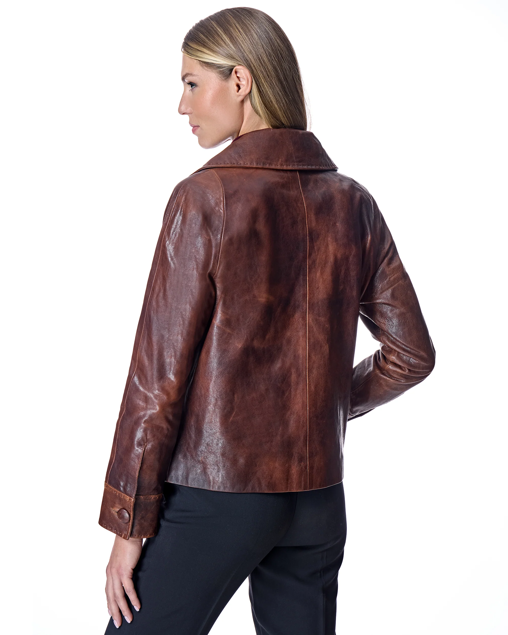 Distressed Leather Jacket-Maximilian - Image 3