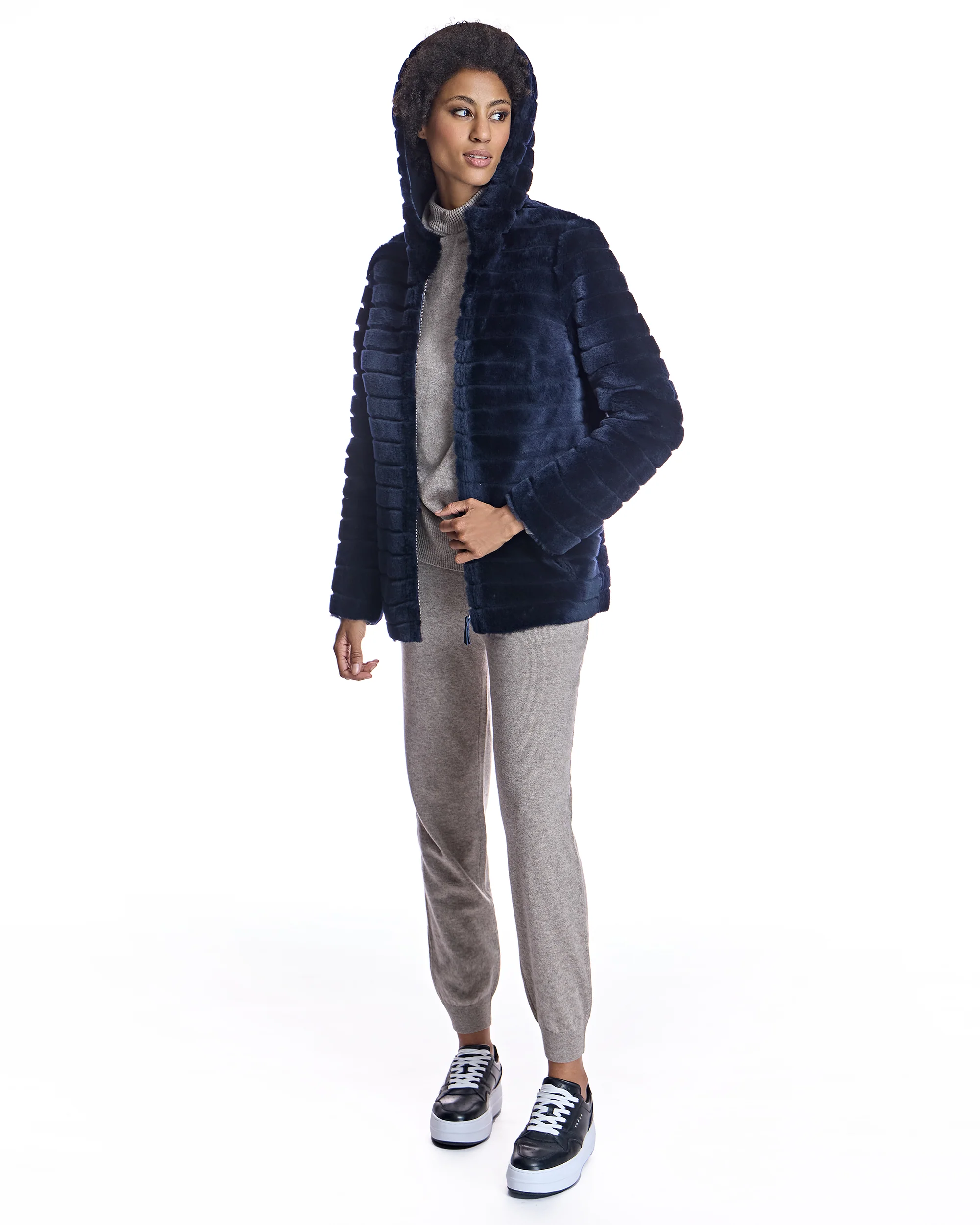 Hooded Shearling Jacket-Maximilian - Image 4