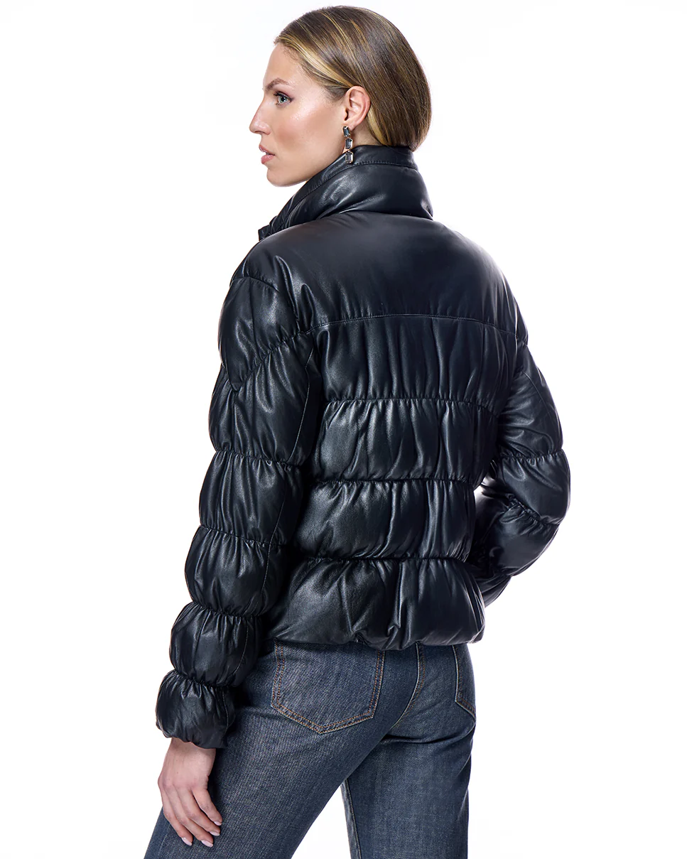 Horizontal Leather Down Puffer Jacket-Maximilian - Image 3