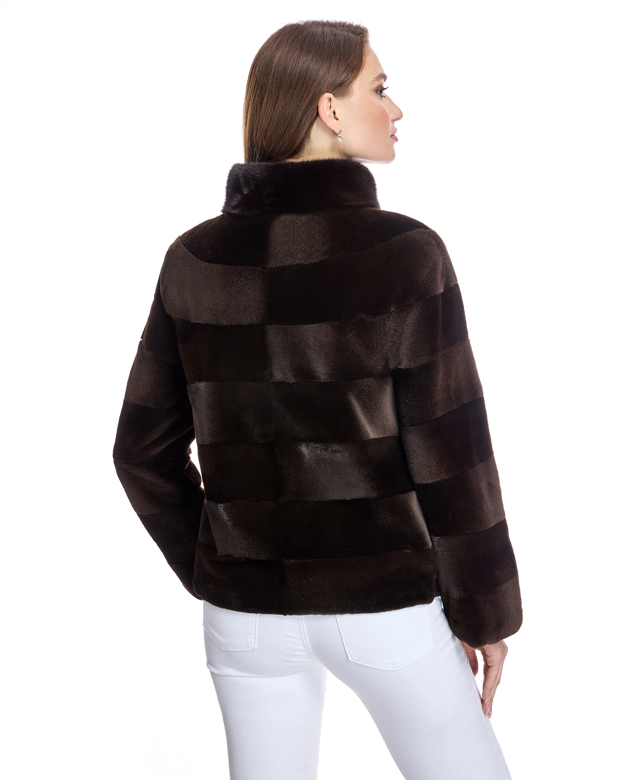 Horizontal Sheared Mink Jacket - Image 3