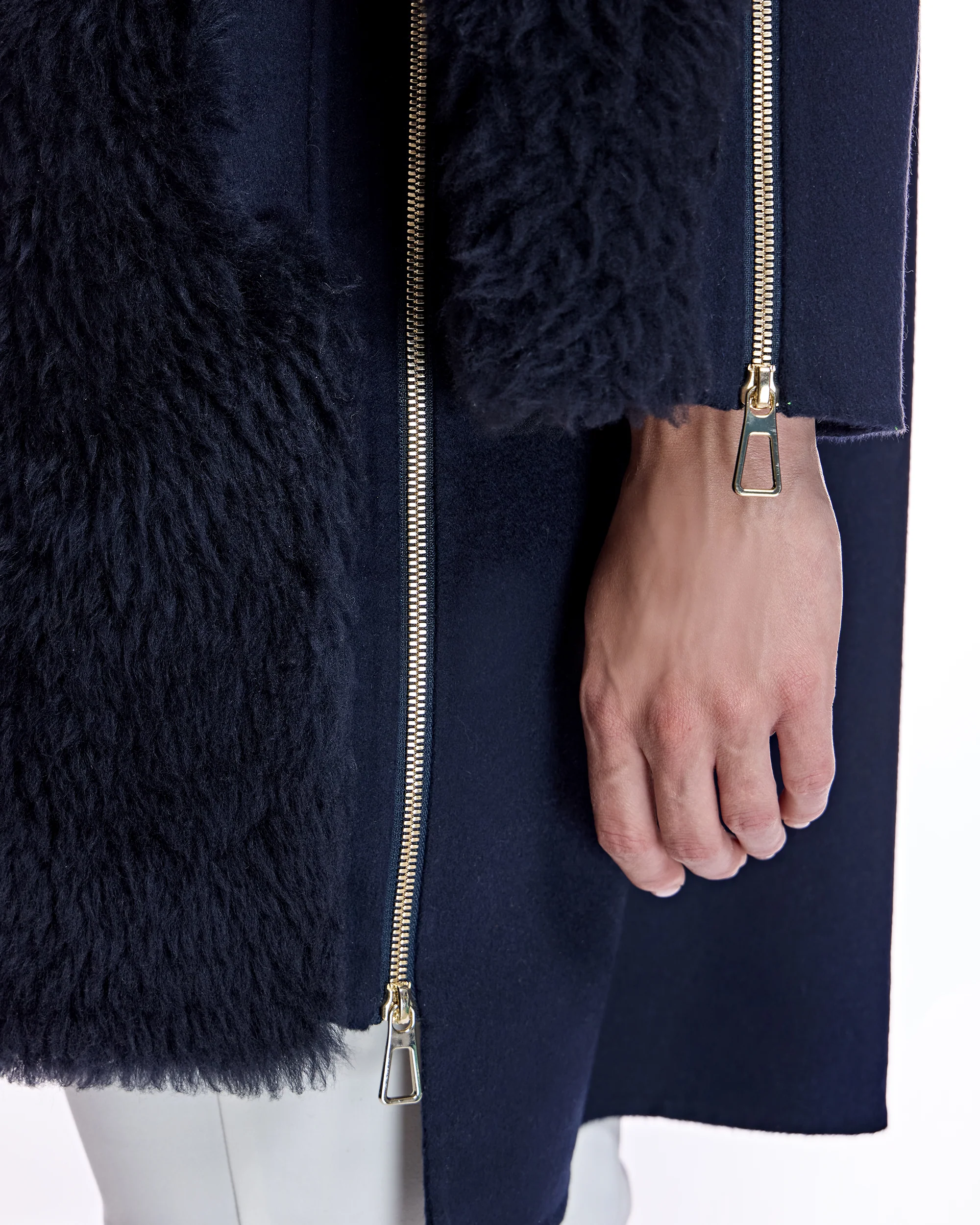 Mixed Media Shearling Coat - Image 5