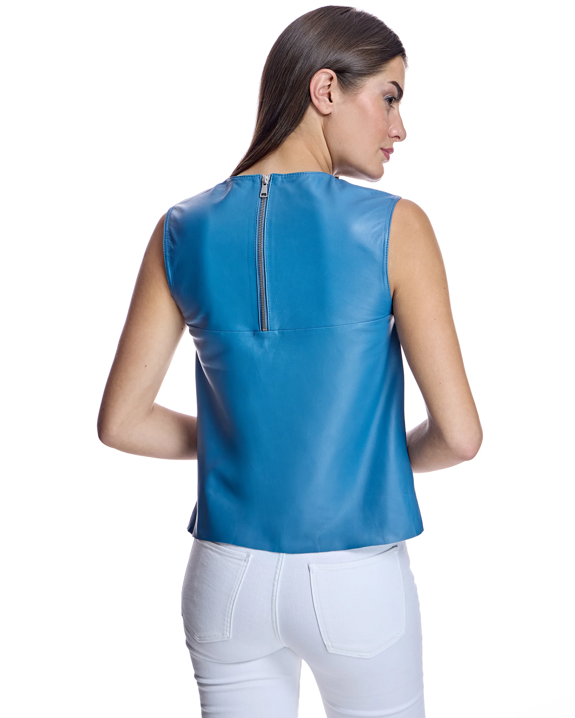Leather Sleeveless Shirt- Maximilian - Image 10