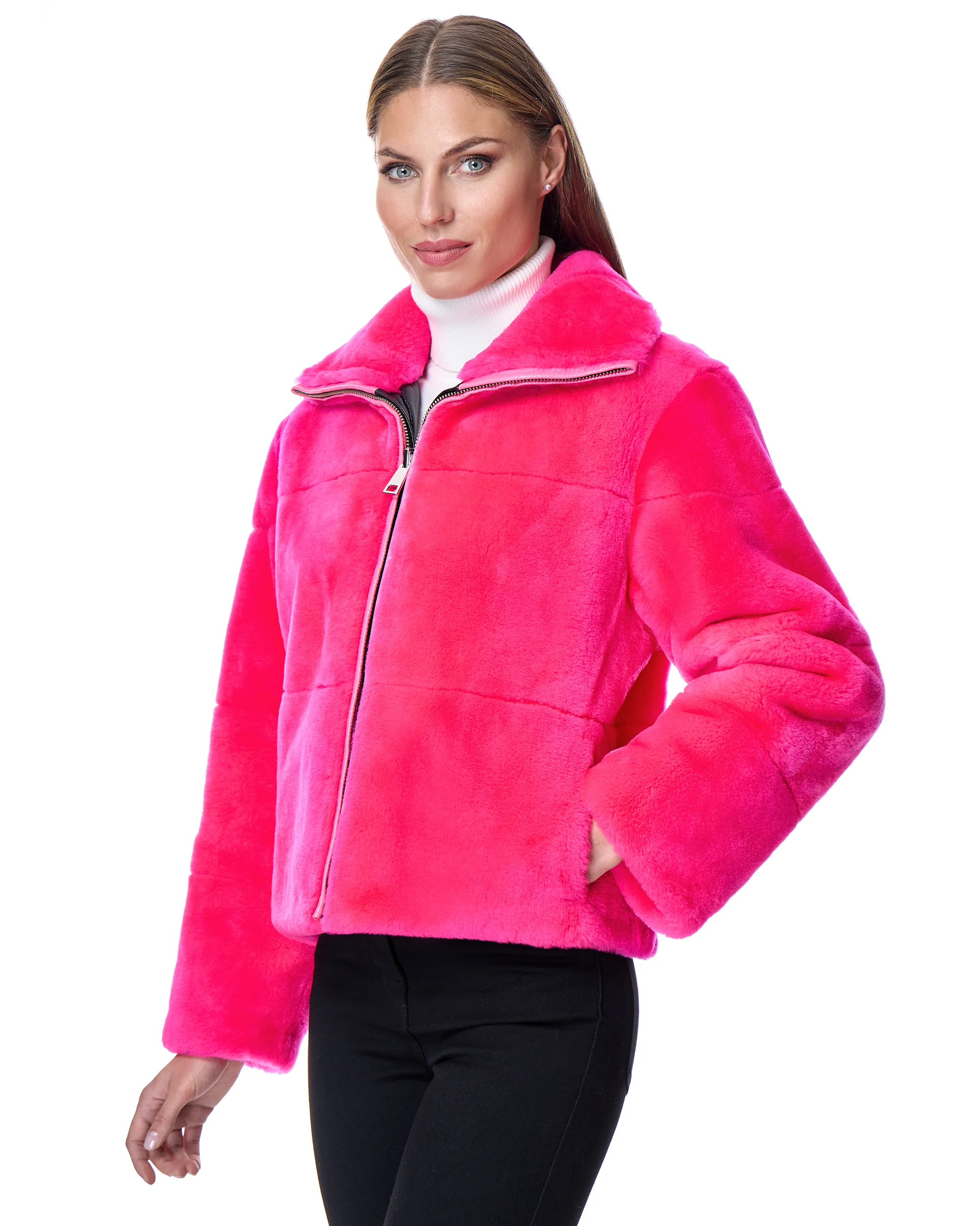 Julia & Stella Shearling Jacket Reversible to Nylon-Maximilian - Image 6