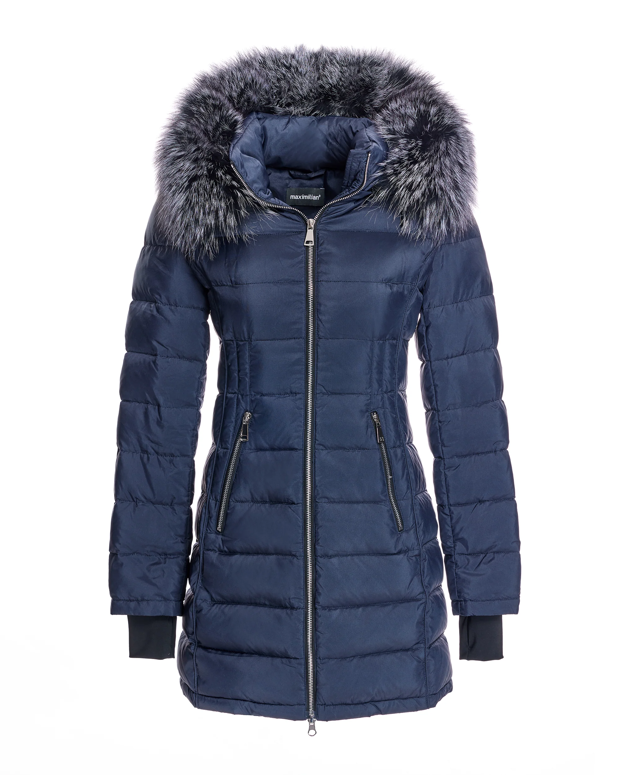 Poly Blend Jacket with Detachable Fox Trimmed Hood - Image 5