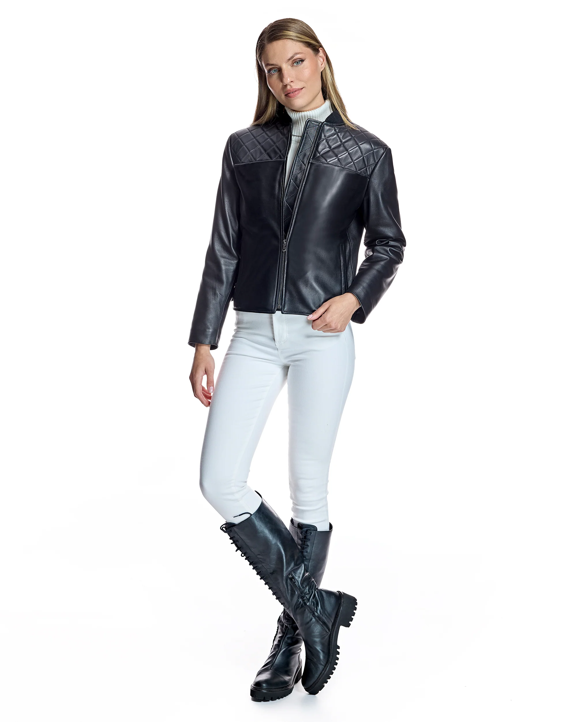 Quilted Leather Jacket-Maximilian - Image 4