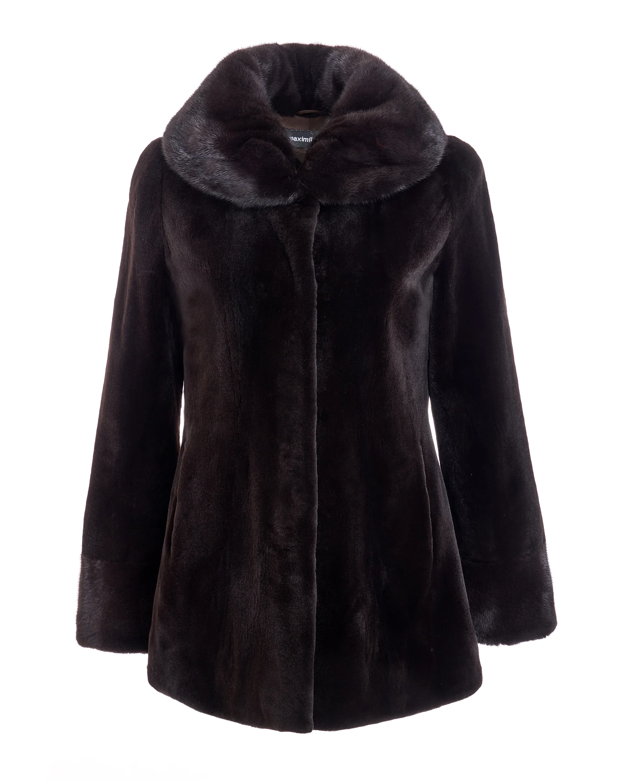 Sheared Mink Jacket with Round Long Hair mink Collar - Image 5
