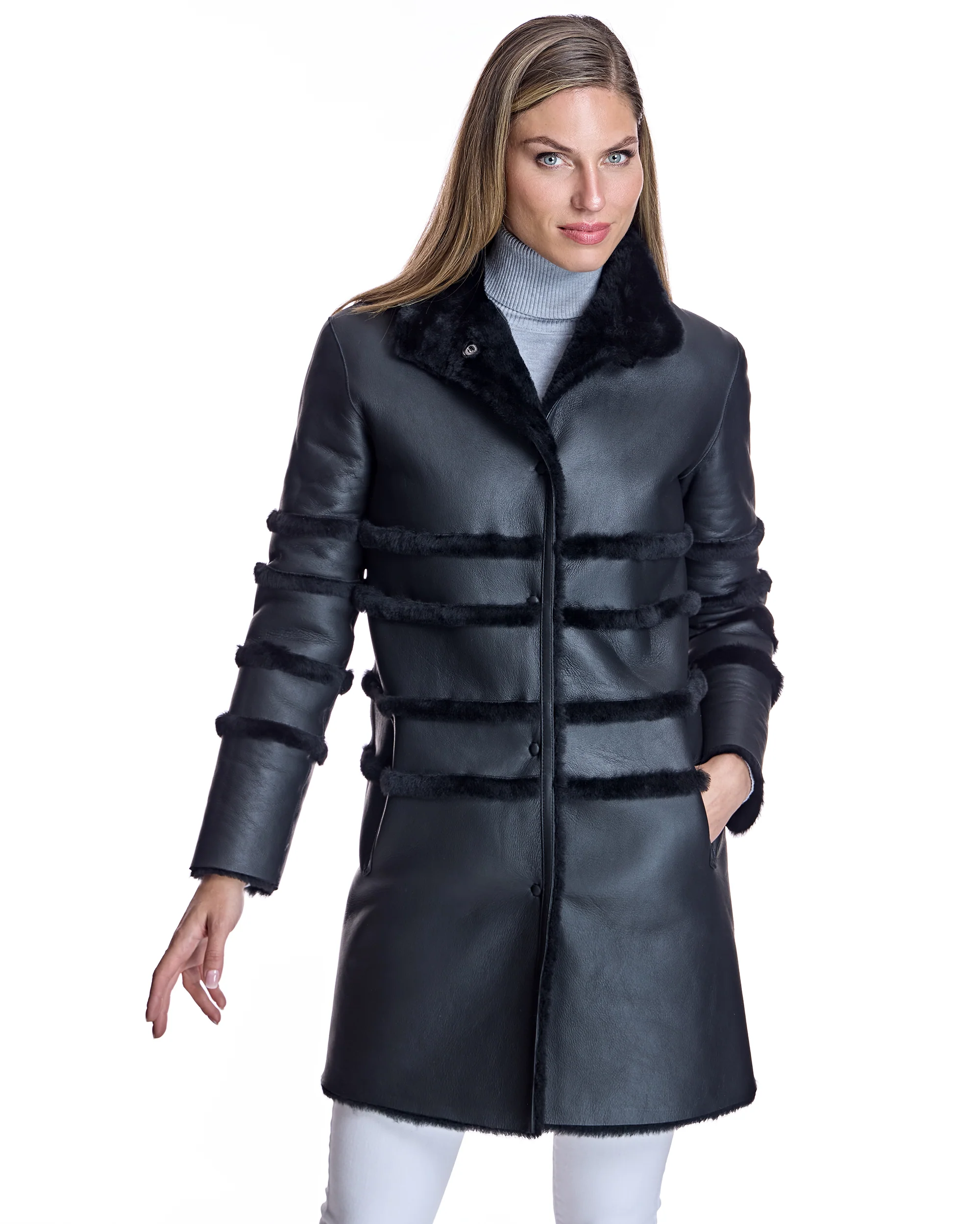 Maximilian Horizontal Shearling Jacket-Maximilian - Image 6