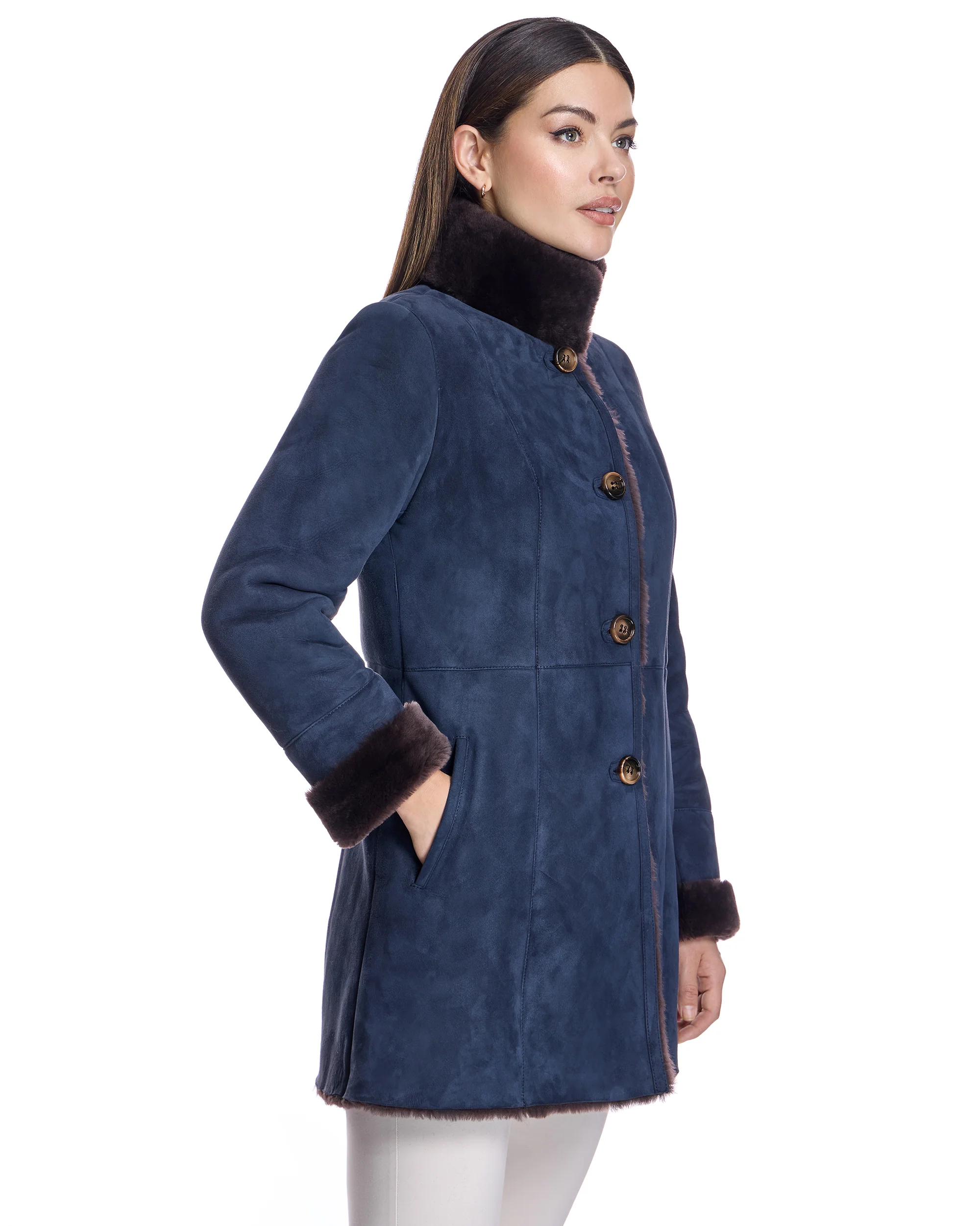 Shearling Jacket with Stand Collar - Image 10