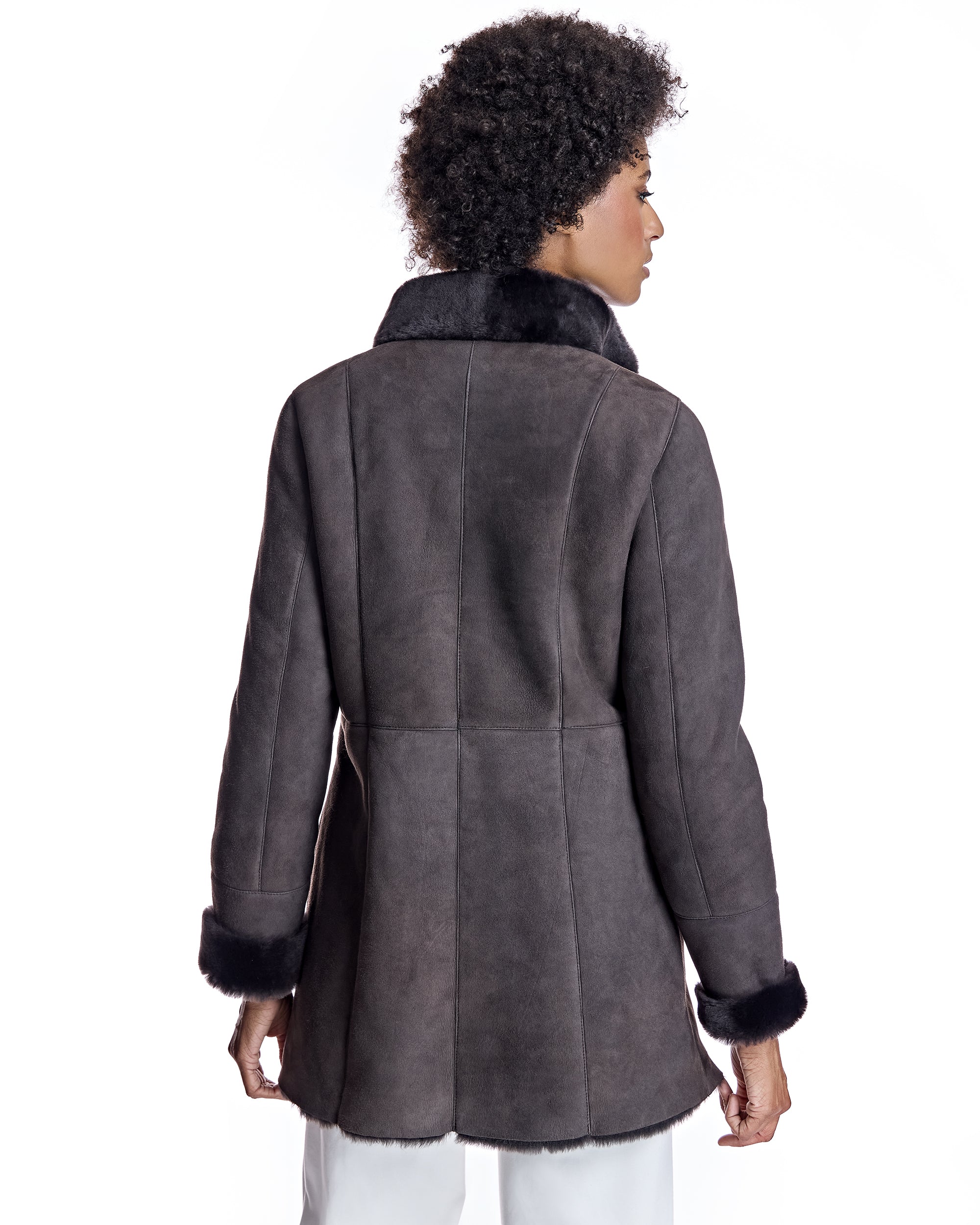 Shearling Jacket with Stand Collar - Image 18