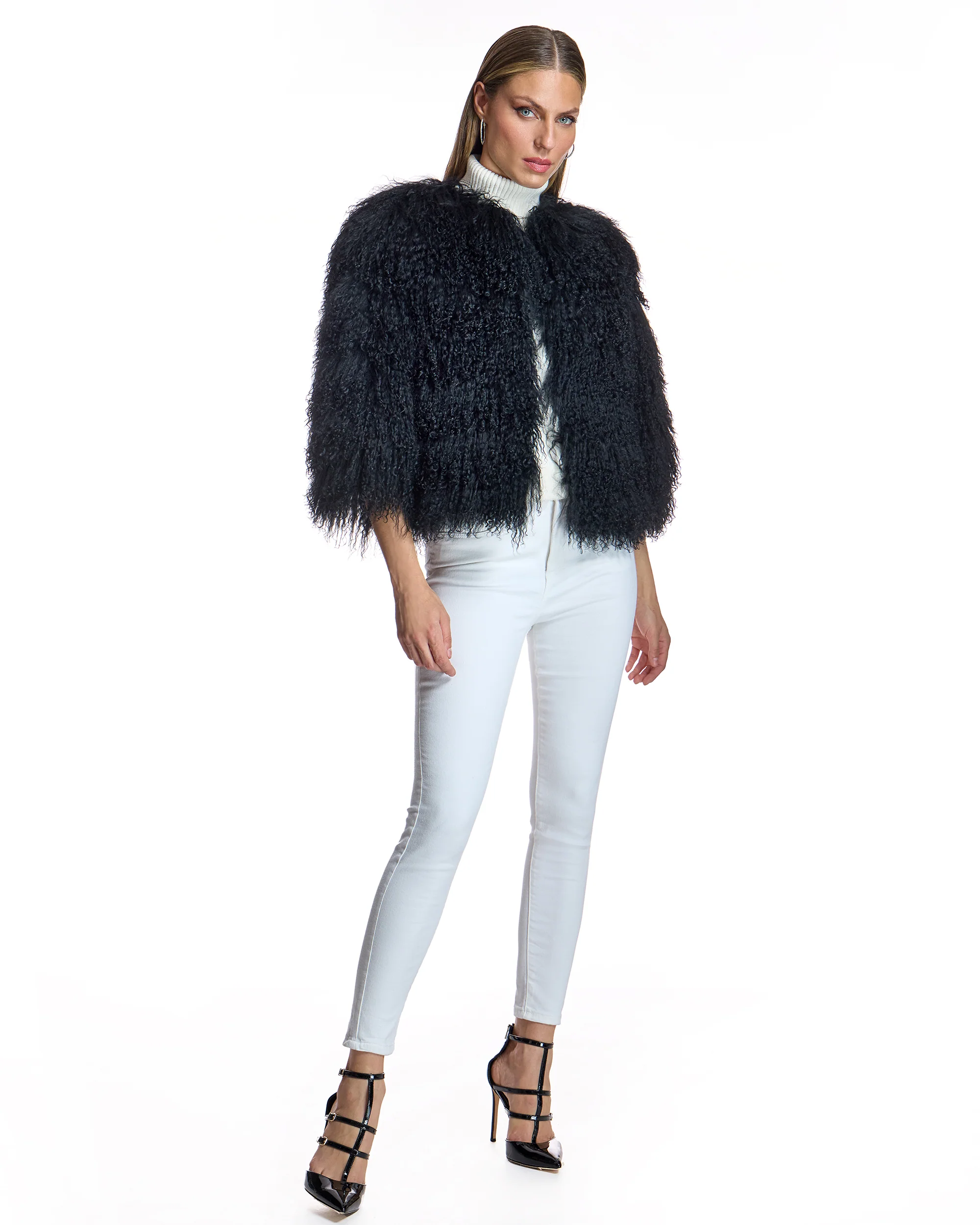 Black dyed Tibetan Lamb Jacket-Maximilian - Image 5