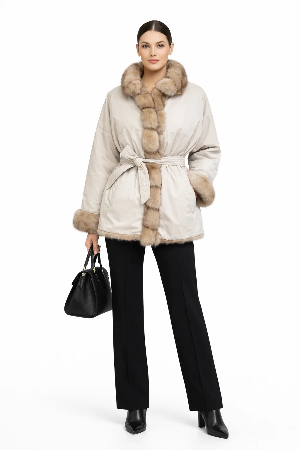 Tortora Dyed Russian Sable Reversible Jacket-29" - Image 3
