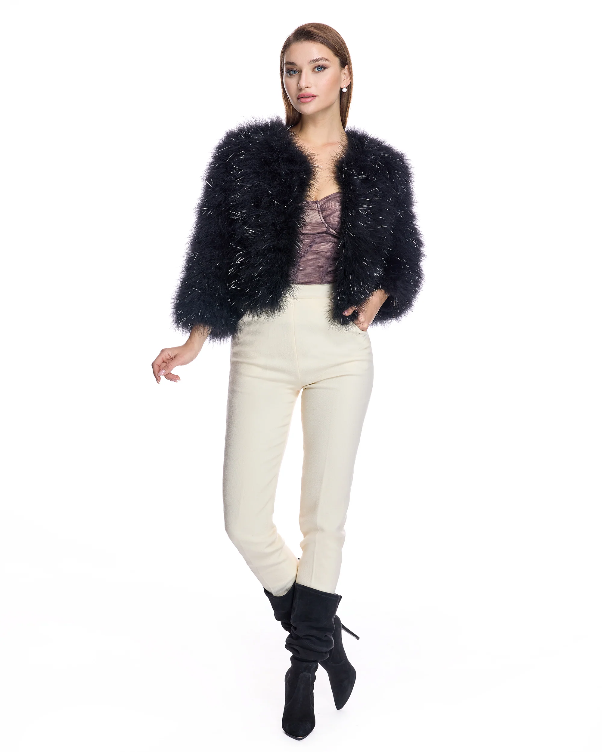 Metallic Feather Bolero-Maximilian - Image 12
